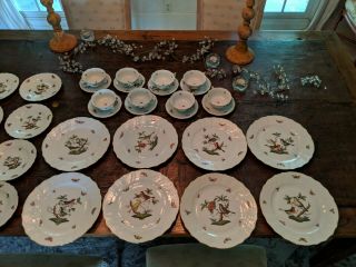 Herend ' ROTHSCHILD BIRD ' EIGHT 5 Piece Place Settings in 3