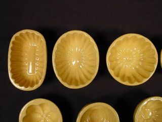 EXTREMELY RARE 1850s SET of 13 DIFFERENT MINI MOLDS YELLOW ROCK YELLOW WARE 3