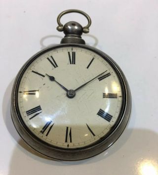 1834 Antique Pair Cased Silver Fusee Verge Pocket Watch