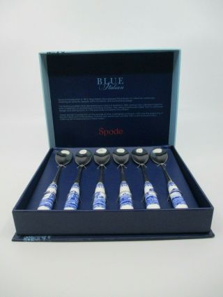 Spode Blue Italian Set Of 6 Tea Spoons - 25c