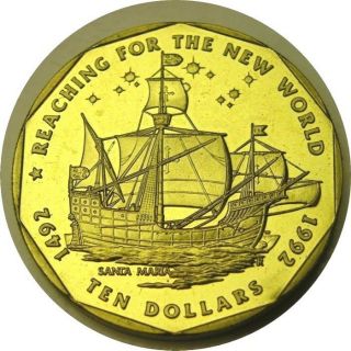 Elf Marshall Islands $10 1992 Columbus Santa Maria Ship
