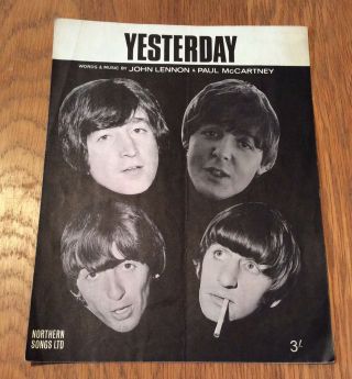 The Beatles 1965 Yesterday Sheet Music Northern Songs Lennon Mccartney
