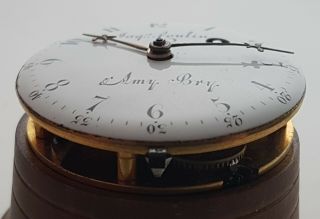 Antique Swiss Pocket Watch Movement Circa 1790 Verge with Fusee. 3