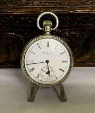 Antique Solid Silver Elgin Pocket Watch 15 Jewels 1909 Fwo