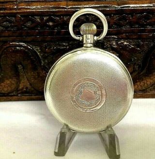 ANTIQUE SOLID SILVER ELGIN POCKET WATCH 15 JEWELS 1909 FWO 2