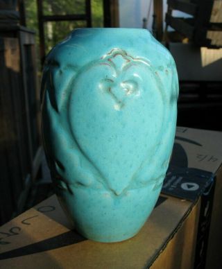 Vintage California Faience Love Bird & Pine Tree Vase