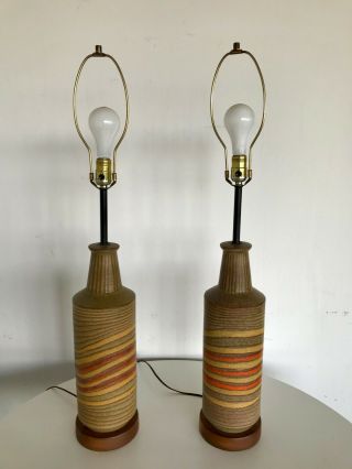 Aldo Londi Ceramic Table Lamps For Bitossi Raymor