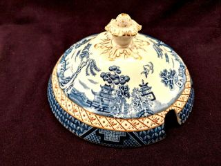 BOOTHS REAL OLD WILLOW A8025 BLUE & WHITE LARGE SOUP TUREEN 6 PINT CAPACITY 2