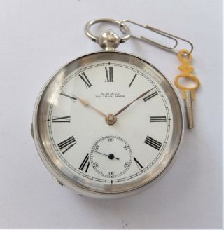 1898 Silver Cased Waltham English Lever Pocket Watch In Order