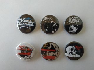 6 X King Diamond & Mercyful Fate Buttons (badges,  Heavy Metal,  Melissa,  Pins)