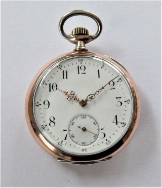 1900 Silver & Gold Cased Zenith 15 Jewelled Swiss Lever Pocket Watch