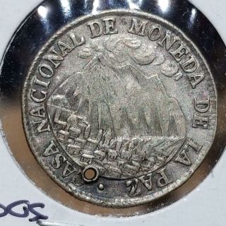 Bolivia 1853 La Paz Casa De Moneda 2 Sueldos Proclamation Medal C25