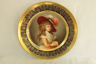 Royal Vienna Porcelain Duchess Of Devonshire Portrait Cabinet Plate Hand Painted