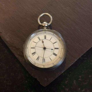 Antique 1879 Chester Solid Silver Fusee Chronograph Pocket Watch Top Quality