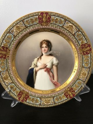 Antique Royal Vienna Porcelain Plate “louise” Signed
