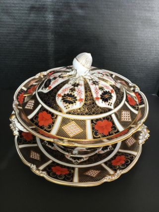 Royal Crown Derby Old Imari Soup Tureen And Underplate A1
