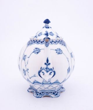 Tea Pot 1119 - Blue Fluted - Royal Copenhagen - Full Lace - 1:st Quality - 3