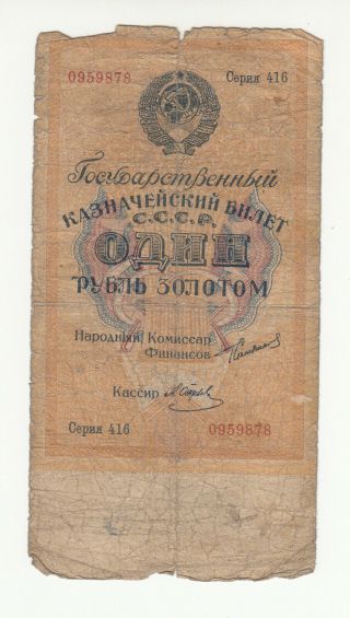 Russia 1 Ruble 1924 Heavily Circ.  @