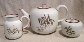 Gio Ponti Richard Ginori Tea Set With Sporting Horse Theme 2