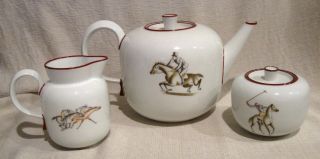 Gio Ponti Richard Ginori Tea Set With Sporting Horse Theme 3