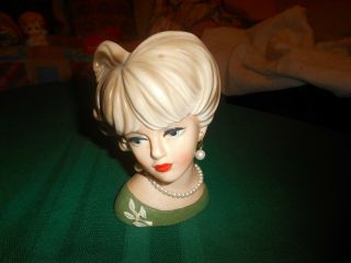 Vintage Napcowear Blonde Lady Head Vase Handpainted Marked C7472