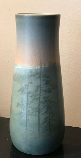 Rookwood Art Pottery Kataro Shirayamadani Scenic Vellum Glaze 9 " Vase,  C.  1910