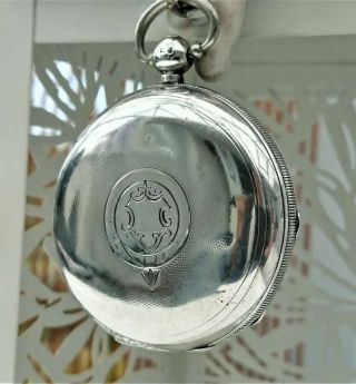 Awesome silver John Forrest full hunter Lancashire Watch Company pocket watch. 2
