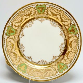 12 Vintage Puls Czech/karlsbad Gold Encrusted Porcelain Dinner Plates,