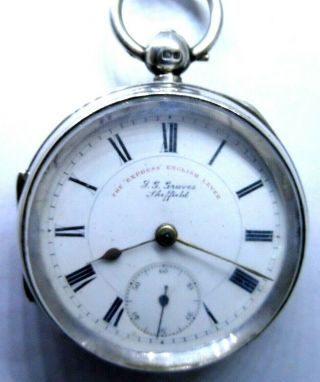 A Good,  Silver Pocket Watch By Graves Sheffield 1903