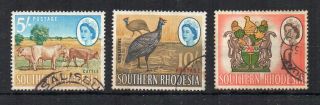 Southern Rhodesia 1964 5s,  10s And £1 Fu Cds