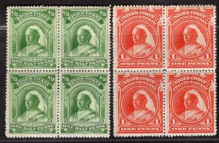 Niger Coast 1897/8 Stamp Sc.  55/6 Mh Block Of Four