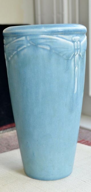 Rookwood Arts & Crafts Dragonfly Vase in Blue 2