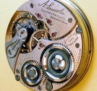 Great 16s,  21j Illinois,  Abe Lincoln Pocket Watch Movement