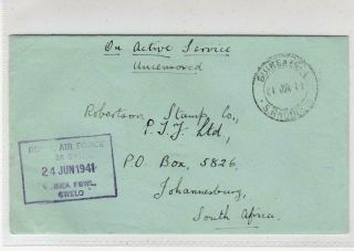 Southern Rhodesia: 1941 On Active Service Cover With Raf Cachet (c48435)
