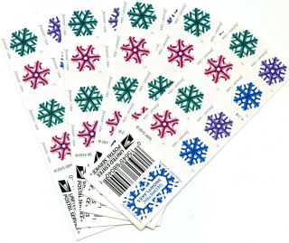 Usps,  100 First Class Forever " Geometric Snowflakes ".  5 Books Of 20