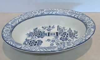 Wood And Sons China Serving Bowl 10 " X 7 " Wincanton Blue Pattern