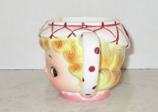 Miss Dainty girl face Lefton teacup cup mug vintage blond blue eyes small flaws 3
