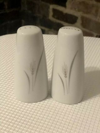 Fine China Of Japan Platinum Wheat Salt And Pepper Shakers