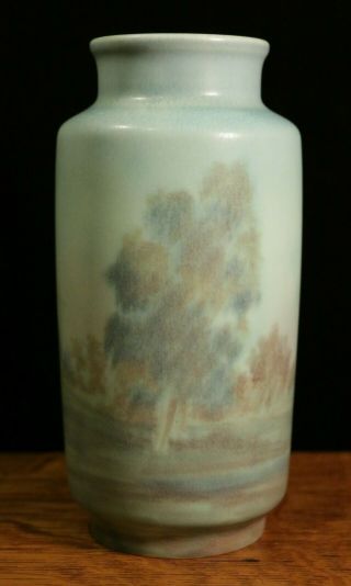 1938 Special Rookwood Scenic Vellum Matte Art Pottery Vase - Hand Painted Trees