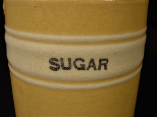 RARE EARLY McCOY SUGAR CANISTER with LID DANDY LINE YELLOW WARE 3