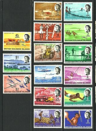 British Solomon Islands - 1966 Qe Set Of 15 To $2 Unhinged