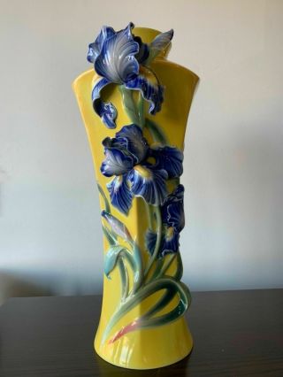 Fz02486 Franz Porcelain Iris Large Vase Limited Edition In The Box