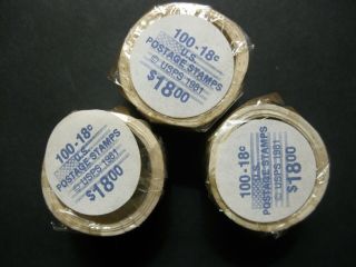 Discount Postage 3 Rolls Of 100.  18¢ U.  S.  Postage Stamps Face Value $54.  00