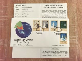 Bat British Antarctic 1998 Fdc History Of Mapping,  Insert