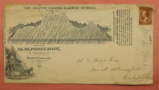 1884 Atlantic - Pacific Railway Tunnel Co Advertising Denver Colorado