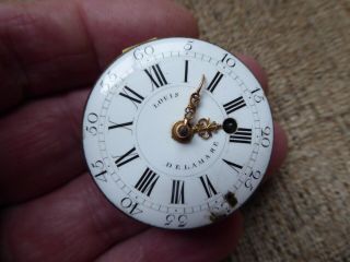Rare Louis Delamare Best Square Pillar Antique Verge Pocket Watch Movement