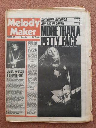 Melody Maker Newspaper May 28th 1977 Tom Petty Cover