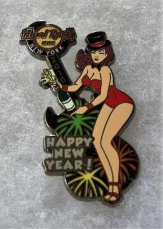 Hard Rock Cafe York Sexy Girl Opening Champagne Fireworks Guitar Pin 54065