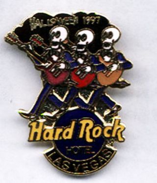 Las Vegas Hotel Hard Rock Cafe 1997 Skeleton Trio Halloween Pin