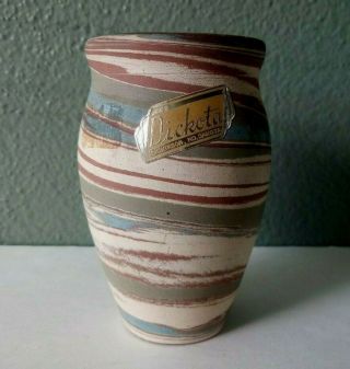 Dickota Badlands - Mission Swirl Art Pottery Vase - Howard Lewis - North Dakota